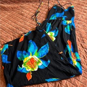 NWOT Black floral maxi dress